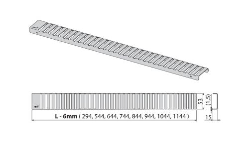 LINE-300L Решетка для водоотводящего желоба (Нержавеющая сталь глянцевая) Alca Plast в Усть-Лабинске